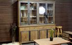 Nieuwe teak kasten - buffetkast en vitrinekast bij TEAK2, Ophalen of Verzenden, Nieuw, Teakhout, Met klep(pen)