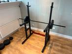 Gorilla sports - Benchpress / squat rek - nieuwprijs = 480,-, Sport en Fitness, Fitnessmaterialen, Halterset, Zo goed als nieuw