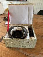 Antiek Chinese Cloisonne schaaltje op houten standaard, Antiek en Kunst, Ophalen of Verzenden