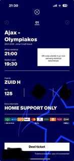 Ajax olympiacos F side, Tickets en Kaartjes, Eén persoon