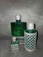 Setje italiaanse handgemaakte groene parfumflesjes, Antiek en Kunst, Ophalen of Verzenden