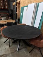 Ronde eettafel 150 cm zwart, Ophalen of Verzenden, Zo goed als nieuw, Rond, 100 tot 150 cm