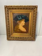 Portet rond 1850 met gouden houten lijstb, Ophalen