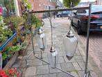 3 Venetiaanse, glazen hanglampen met motief., Huis en Inrichting, Lampen | Hanglampen, Ophalen, Zo goed als nieuw, Minder dan 50 cm