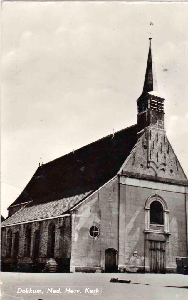Dokkum, nh kerk, Verzamelen, Ansichtkaarten | Nederland, Gelopen, Friesland, Ophalen of Verzenden