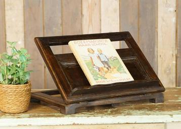 Brocante houten boekenstandaard – lessenaar beschikbaar voor biedingen