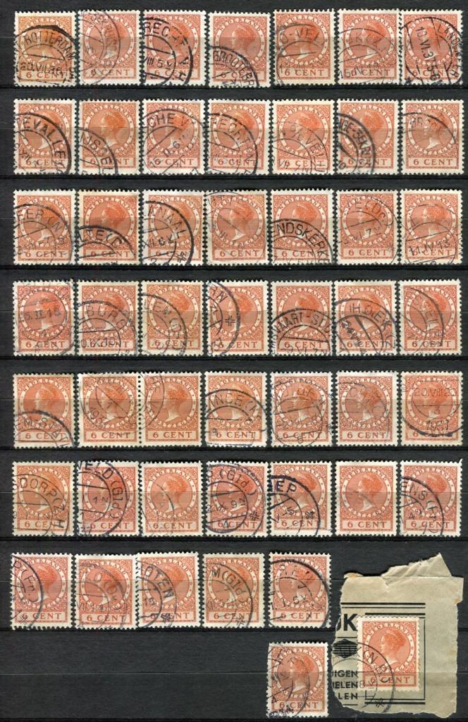 Nederland Wilhelmina type VETH, stempels, tandingen., Postzegels en Munten, Postzegels | Nederland, Gestempeld, T/m 1940, Verzenden