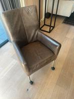 6 Leren Eetkamerstoelen, Huis en Inrichting, Fauteuils, Gebruikt, Minder dan 75 cm, Leer, Ophalen of Verzenden