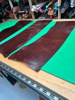 3 cognac tuigleer lappen 3-3,5 mm dikte half soepel nr4-5-6, Leer of Kunstleer, Ophalen of Verzenden, Zo goed als nieuw, 30 tot 120 cm