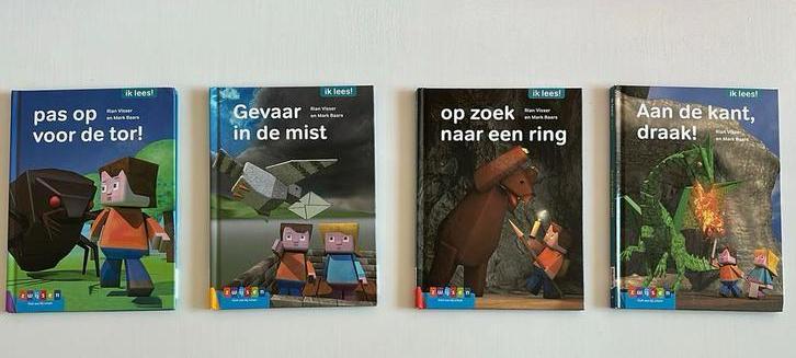 4 spannende AVI leesboeken Minecraft -gevaar in de mist-, Boeken, Kinderboeken | Jeugd | onder 10 jaar, Zo goed als nieuw, Fictie algemeen