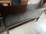 Teak dressoir in donker bruin, Huis en Inrichting, Ophalen, Gebruikt, 150 tot 200 cm, 25 tot 50 cm