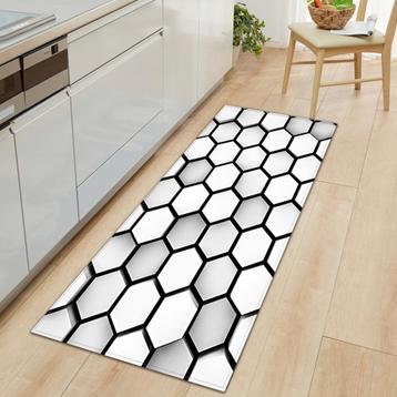 Zwart Wit Grijs Geometrisch Vloerkleed / Mat Kleed Tapijt  beschikbaar voor biedingen