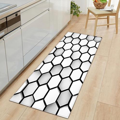 Zwart Wit Grijs Geometrisch Vloerkleed / Mat Kleed Tapijt, Huis en Inrichting, Stoffering | Tapijten en Kleden, Nieuw, Rechthoekig