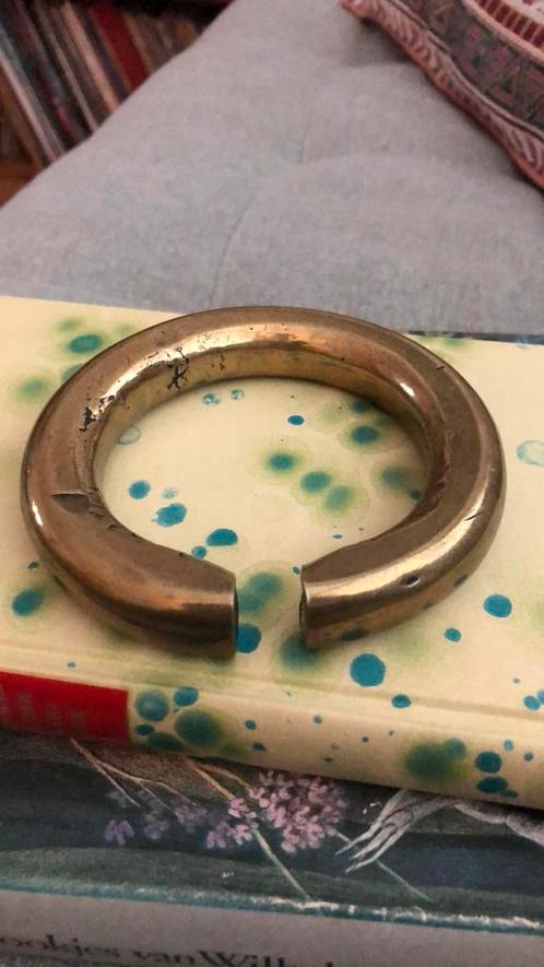 Antieke brass Manilla armband enkelband West Afrika Nigeria, Sieraden, Tassen en Uiterlijk, Antieke sieraden, Armband, Overige materialen