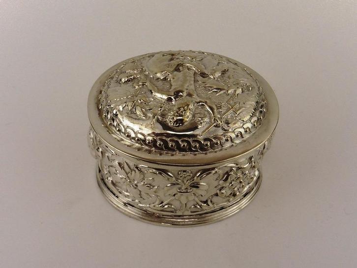 Zilveren lodereindoosje                                 Z154, Antiek en Kunst, Antiek | Goud en Zilver, Zilver, Ophalen of Verzenden