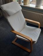 Ikea Poäng fauteuil (beige/wit), Huis en Inrichting, Fauteuils, Ophalen, Gebruikt, 75 tot 100 cm