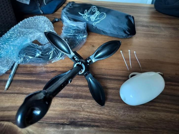Paraplu anker 1,5KG met touw en boei (NIEUW), Watersport en Boten, Bootonderdelen, Nieuw, Ankeren en Afmeren, Zeilboot of Motorboot
