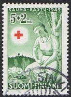 Finland serie van 4 zegels uit 1949 gestempeld, Verzenden, Overige landen, Gestempeld