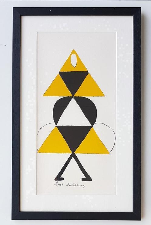 Sonia Delaunay -La Danseuse Jaune- 1977-Gesigneerd, Antiek en Kunst, Kunst | Litho's en Zeefdrukken, Ophalen of Verzenden