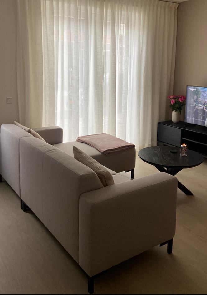 Montèl bank – beige/grijs – nette staat, Ophalen, Hoekbank, Driepersoons, Zo goed als nieuw