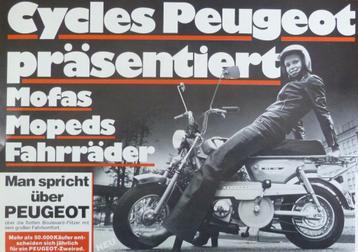 Folder PEUGEOT Fietsen Bromfietsen 1975 beschikbaar voor biedingen