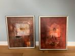Abstracte Schilderijen - Eigen Werk - Set van 2, Antiek en Kunst, Ophalen of Verzenden