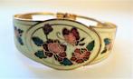 Prachtige cloisonné emaille armband met rode bloemen, vlinde, Sieraden, Tassen en Uiterlijk, Armbanden, Ophalen, Zo goed als nieuw