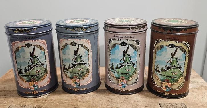 4 OUDE BROCANTE "ALBERT HEIJN" KOEKBLIKKEN, Verzamelen, Blikken, Gebruikt, Koek(jes), Overige merken, Ophalen of Verzenden