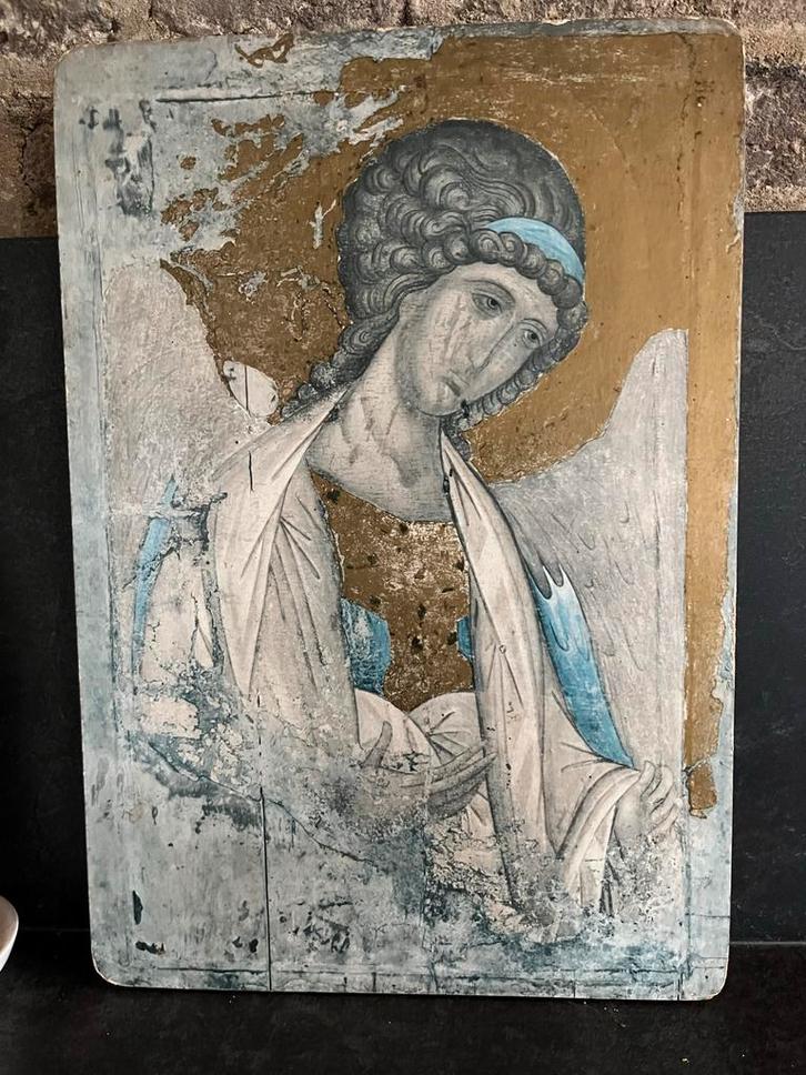 Oude Icoon met Aarts Engel Gabriel, Antiek en Kunst, Antiek | Religie, Ophalen of Verzenden