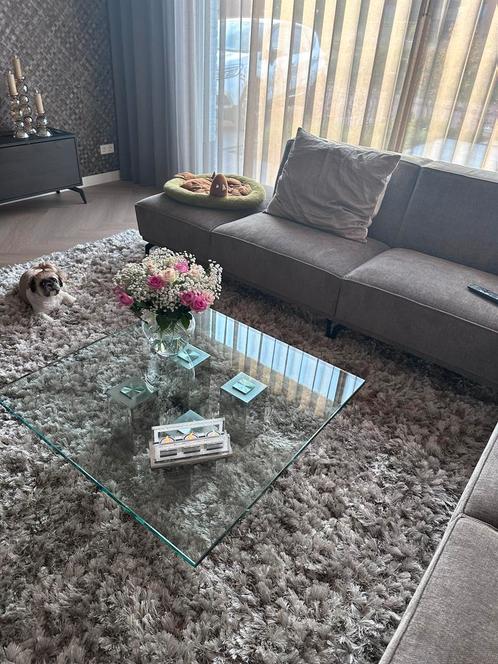 Van Beek Abel glazen Salontafel 90x90x29, Huis en Inrichting, Tafels | Salontafels, Zo goed als nieuw, Minder dan 50 cm, 50 tot 100 cm