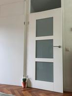 Binnendeur opdek met matglas rechtsdraai, Doe-het-zelf en Verbouw, Deuren en Horren, Ophalen, 80 tot 100 cm, Binnendeur, Zo goed als nieuw