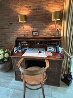 Antiek Rolluik Bureau - Prachtig Stuk! Plus stoel., Ophalen of Verzenden, Gebruikt, Bureau