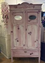 Vintage kast, brocante meidenkast, spiegeltjeskast roze VdlM, Huis en Inrichting, Kasten | Ladekasten, Ophalen, 100 tot 150 cm