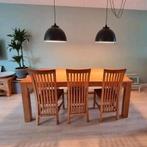 Massief teakhouten eettafel, Huis en Inrichting, Tafels | Eettafels, Ophalen, Teakhout, 200 cm of meer, 50 tot 100 cm