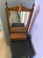 Vintage Houten Wandspiegel met Kam Bakje - Oisterwijk, Ophalen, Rechthoekig, Minder dan 50 cm, Minder dan 100 cm