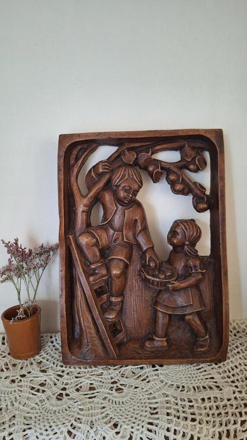 Vintage wandpaneel, Antiek en Kunst, Kunst | Beelden en Houtsnijwerken, Ophalen