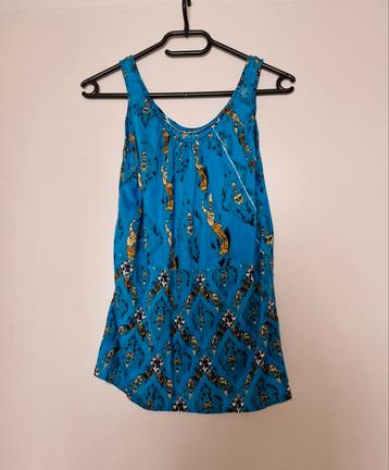Vintage retro hemd top blauw hawaii maat s 36 goud beschikbaar voor biedingen
