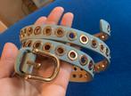 Light blue Belt new- Stijlvolle riem met oogjes, Minder dan 3 cm, Overige kleuren, Minder dan 80 cm, Echt leder