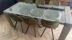 Eettafel met 6 stoelen, Huis en Inrichting, Complete eetkamers, Gebruikt, Ophalen of Verzenden, 6 tot 8 stoelen