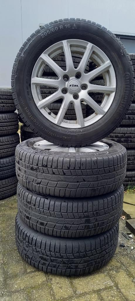 16" lichtmetalen Rial velgen met winterbanden, Auto-onderdelen, Banden en Velgen, Velg(en), Winterbanden, 16 inch, 205 mm, Gebruikt