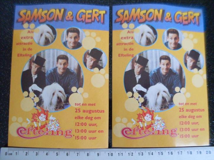 2x sticker Samson & Gert als extra attractie in de efteling, Verzamelen, Stickers, Zo goed als nieuw, Film, Tv of Omroep, Verzenden