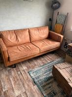 Cognac leren bank, Verzenden, Gebruikt
