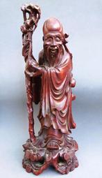 Om 1900 Hardhouten Beeld Chinese Wijsgeer Filosoof Sculptuur, Antiek en Kunst, Kunst | Niet-Westerse kunst, Ophalen of Verzenden