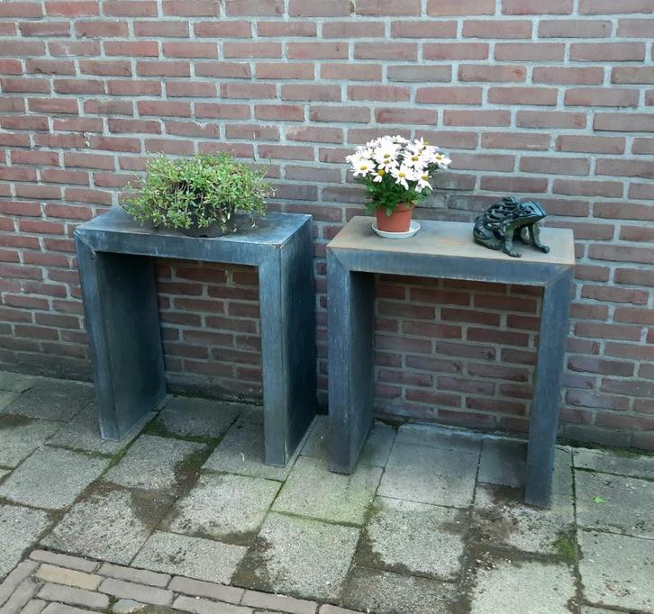 Industriele look sidetabels, Huis en Inrichting, Woonaccessoires | Zuilen en Pilaren, Gebruikt, Ophalen