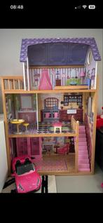 Compleet Barbie Huis met Accessoires & Barbies, Ophalen, Gebruikt, Poppenhuis