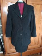 hirsch mantelpakje zwart met wit krijtstreep, Kleding | Dames, Kostuum of Pak, Zwart, Zo goed als nieuw, Maat 36 (S)
