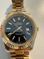 Rolex date just goud met zwart, Sieraden, Tassen en Uiterlijk, Horloges | Heren, Goud, Zo goed als nieuw, Polshorloge, Ophalen