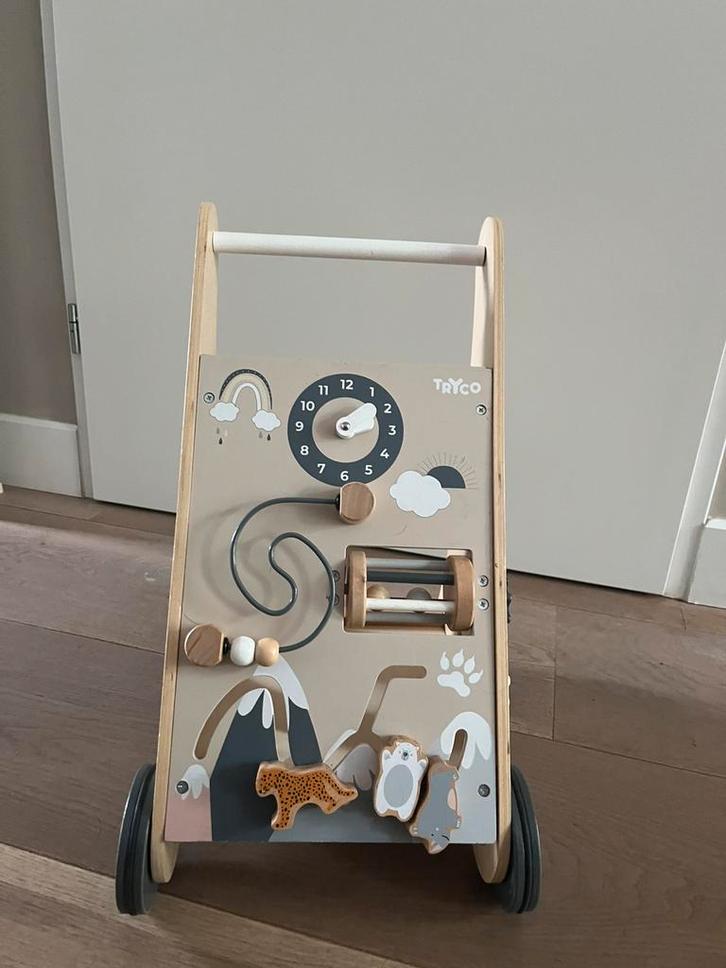 Tryco houten loopwagen, Kinderen en Baby's, Speelgoed | Houten speelgoed, Gebruikt, Duw- of Trekspeelgoed, Ophalen