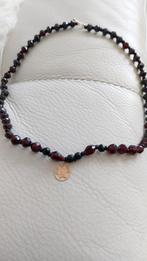 Granaten ketting met Gouden slot en davidster 14 karaat, Ophalen of Verzenden, Goud, Ketting