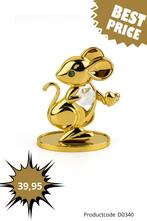 Luxe 24K verguld muisje met kristal – Nieuw – €39,95, Mvm detailhandel, Pjmink@casema.nl, Nieuw, Ophalen of Verzenden